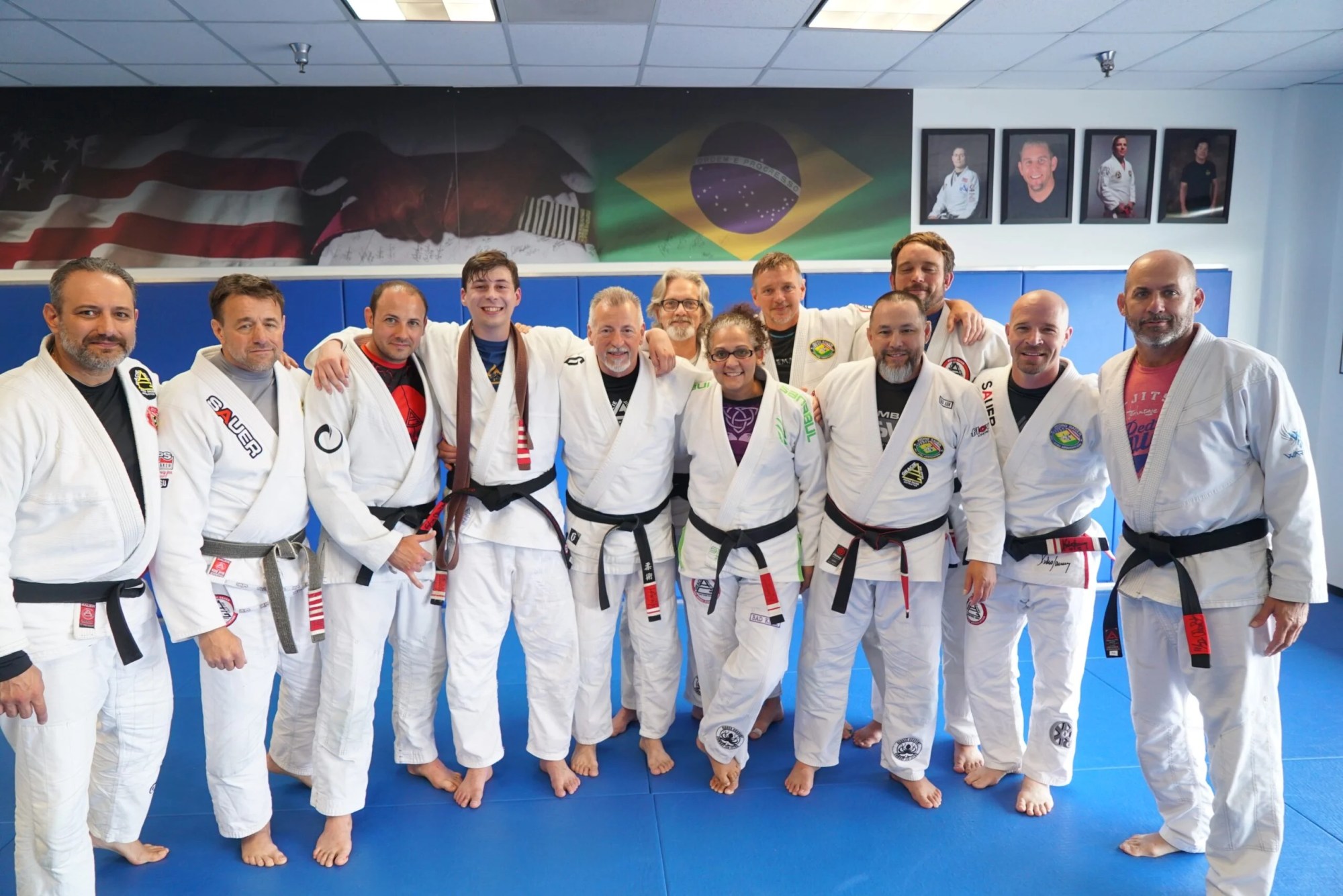 Students and coaches in gis at Atlanta Martial Arts Center